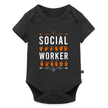 Sign language I am a social worker - Baby Premium short-sleeve bodysuit - black - Front