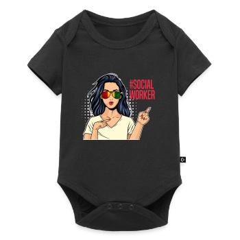 Africa I am a social worker - Baby Premium short-sleeve bodysuit - black - Front