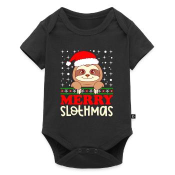 Joyeux Flothmas Père Noël Paresseux Noël - Body à manches courtes Premium Bébé - noir - Devant