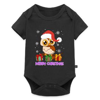 Joyeux Noël Hibou Noël - Body à manches courtes Premium Bébé - noir - Devant