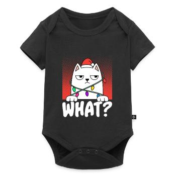 Grim Cat What Cat Christmas String of Lights - Baby Premium short-sleeve bodysuit - black - Front