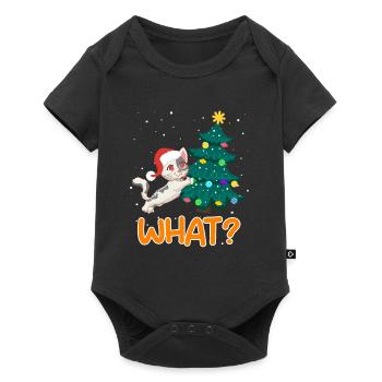 Quoi? Drôle de chaton d’arbre de Noël de chat - Body à manches courtes Premium Bébé - noir - Devant