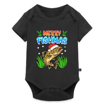 Trout Angler Joyeux Fishmas Angler Noël - Body à manches courtes Premium Bébé - noir - Devant