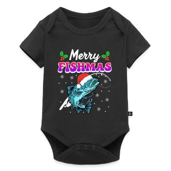 Joyeux pêcheur Angler Ange de Noël - Body à manches courtes Premium Bébé - noir - Devant