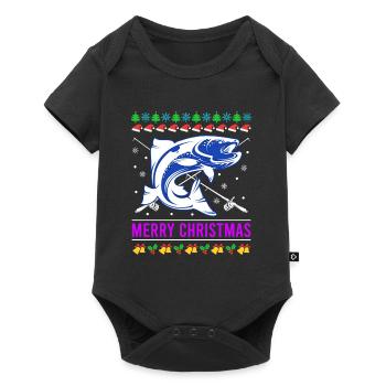 Joyeux poisson de Noël moche - Body à manches courtes Premium Bébé - noir - Devant