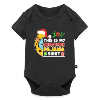 Chemise de Noël Girafe Moche Noël - Body à manches courtes Premium Bébé - noir - Devant