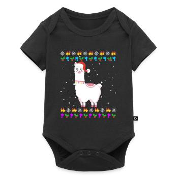 Noël moche Lama Alpaga Noël - Body à manches courtes Premium Bébé - noir - Devant
