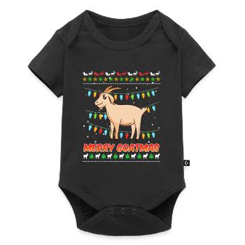 Joyeux Goatmas Chèvre Noël Noël moche - Body à manches courtes Premium Bébé - noir - Devant