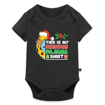 Chemise de Noël Girafe Moche Noël - Body à manches courtes Premium Bébé - noir - Devant