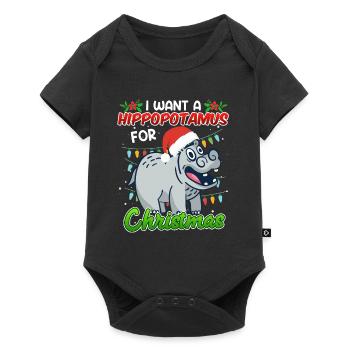Je veux un hippotme pour Noël - Body à manches courtes Premium Bébé - noir - Devant