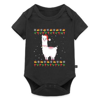 Noël moche Lama Alpaga Noël - Body à manches courtes Premium Bébé - noir - Devant