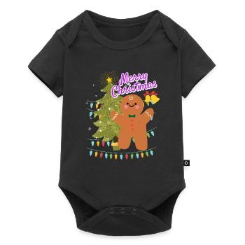 Joyeux Noël Cookie Keks Noël moche - Body à manches courtes Premium Bébé - noir - Devant