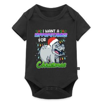 Je veux un hippotme pour Noël - Body à manches courtes Premium Bébé - noir - Devant