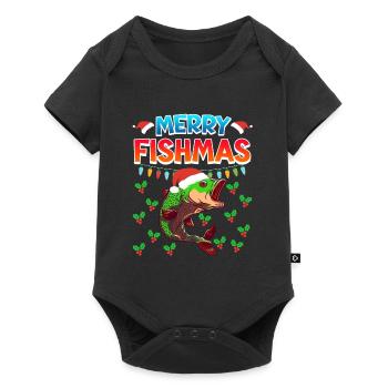 Niklaus Fish Noël Joyeux Fishmas - Body à manches courtes Premium Bébé - noir - Devant