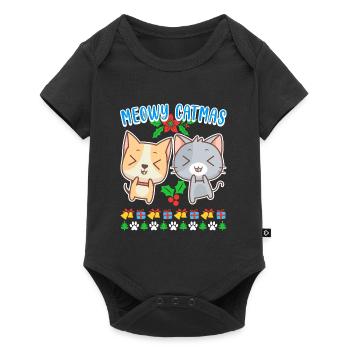 Meowy Catmas siège pour chat chaton chat - Body à manches courtes Premium Bébé - noir - Devant