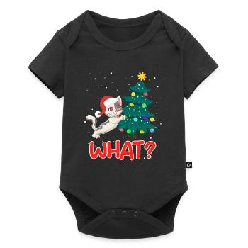 Quoi? Drôle de chaton d’arbre de Noël de chat - Body à manches courtes Premium Bébé - noir - Devant