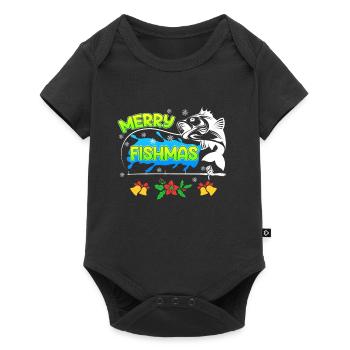 Pêcheur Noël Pêche Joyeux Poissons - Body à manches courtes Premium Bébé - noir - Devant