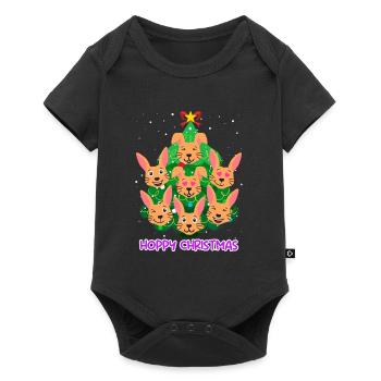 Hoppy Christmas Rabbit Christmas - Body à manches courtes Premium Bébé - noir - Devant