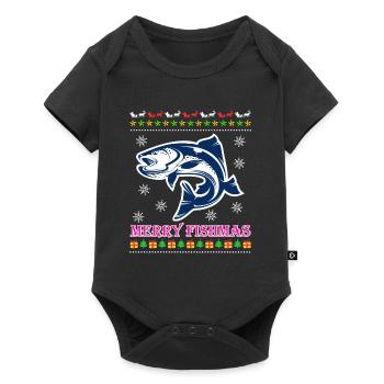 Ange Noël Joyeux Poissonnier Pêcheur - Body à manches courtes Premium Bébé - noir - Devant