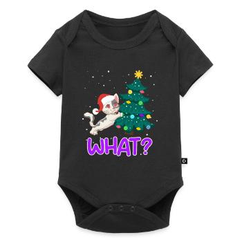 Quoi? Drôle de chaton d’arbre de Noël de chat - Body à manches courtes Premium Bébé - noir - Devant