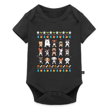 Ugly Christmas Dogs Dog Owners Christmas - Baby Premium short-sleeve bodysuit - black - Front