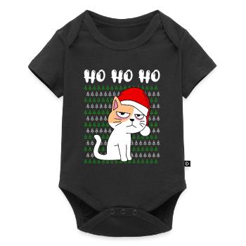 Funny Cat Ho Ho Nicholas Hats Kitten - Baby Premium short-sleeve bodysuit - black - Front