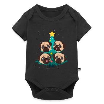 Pug Christmas Pug Dog Christmas Tree - Baby Premium short-sleeve bodysuit - black - Front