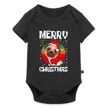 Merry Christmas Pug Dog Pug Owner Dog - Baby Premium short-sleeve bodysuit - black - Front