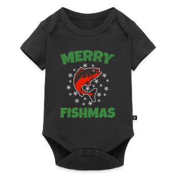 Joyeux Poissonnier Pêcheur Noël Crhistmas laids - Body à manches courtes Premium Bébé - noir - Devant
