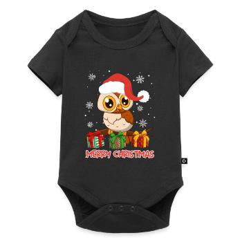 Joyeux Noël Hibou Noël - Body à manches courtes Premium Bébé - noir - Devant