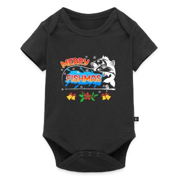 Pêcheur Noël Pêche Joyeux Poissons - Body à manches courtes Premium Bébé - noir - Devant