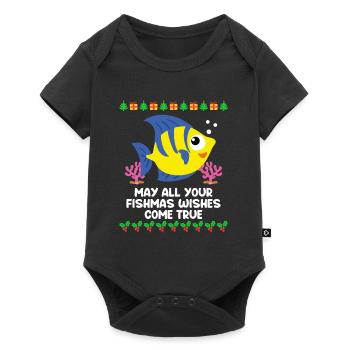 Que tous vos souhaits Fischmas se réalisent Aquarium - Body à manches courtes Premium Bébé - noir - Devant