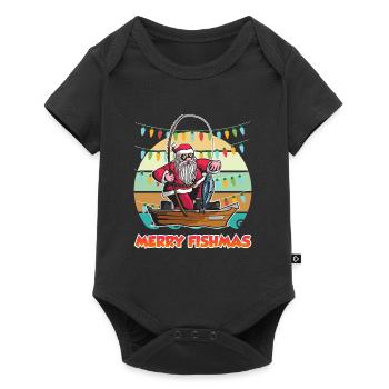 Joyeux Fishmas Nikolaus Angler Angel - Body à manches courtes Premium Bébé - noir - Devant
