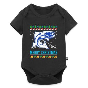 Joyeux poisson de Noël moche - Body à manches courtes Premium Bébé - noir - Devant