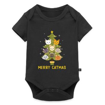 Merry Catmas Cats Christmas Tree - Baby Premium short-sleeve bodysuit - black - Front