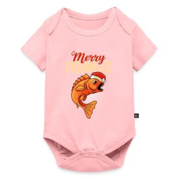 Merry Fishmas Angler Christmas Angel - Baby Premium short-sleeve bodysuit - rose - Front