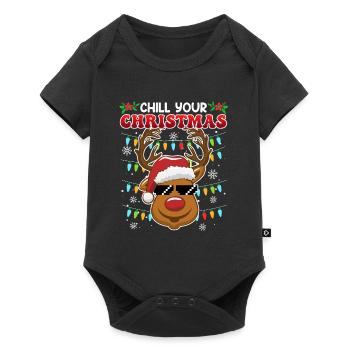 Chill your Christmas Christmas Reindeer - Baby Premium short-sleeve bodysuit - black - Front