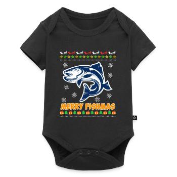 Ange Noël Joyeux Poissonnier Pêcheur - Body à manches courtes Premium Bébé - noir - Devant