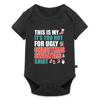 Il fait trop chaud pour un pull de Noël moche - Body à manches courtes Premium Bébé - noir - Devant