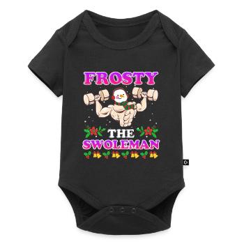 Bodybuilder Bonhomme de neige Frosty le Swoleman - Body à manches courtes Premium Bébé - noir - Devant