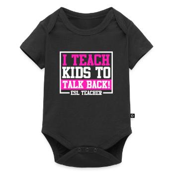 J’apprends aux enfants à contredire que je suis enseignant - Body à manches courtes Premium Bébé - noir - Devant