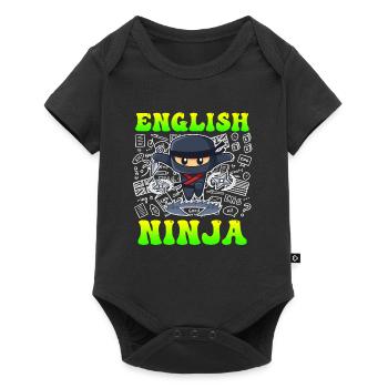 Englischlehrer Ninja ich bin Englisch Lehrer - Baby Premium Kurzarmbody - Schwarz - Vorne
