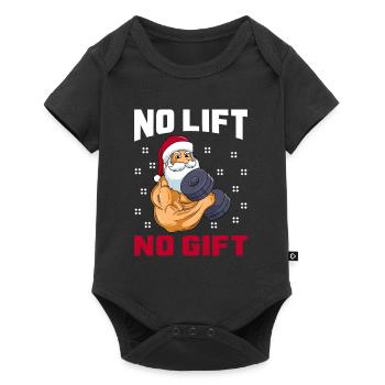 St. Nicholas with dumbbells No Lift no Gift - Baby Premium short-sleeve bodysuit - black - Front