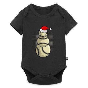 Baseball Snowman Baseball Player Baseball - Baby Premium short-sleeve bodysuit - black - Front