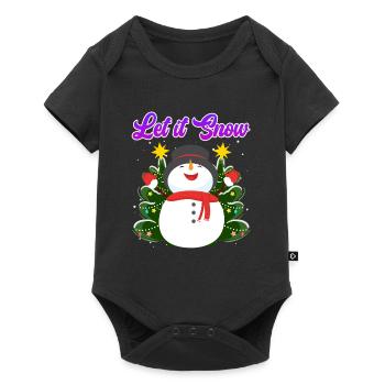 Let it Snow Snowman Christmas - Baby Premium short-sleeve bodysuit - black - Front