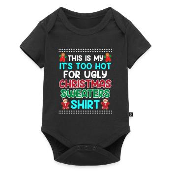 Trop chaud pour les pulls de Noël Moche Noël - Body à manches courtes Premium Bébé - noir - Devant