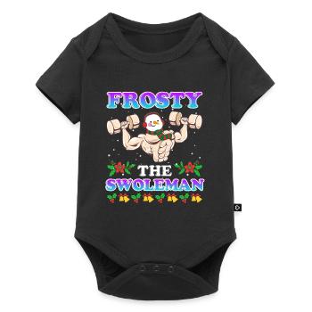 Bodybuilder Bonhomme de neige Frosty le Swoleman - Body à manches courtes Premium Bébé - noir - Devant