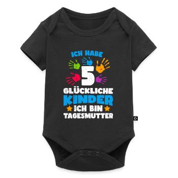I have 5 happy children, I am a childminder - Baby Premium short-sleeve bodysuit - black - Front