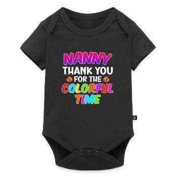 Merci pour le temps coloré meilleure assistante maternelle - Body à manches courtes Premium Bébé - noir - Devant