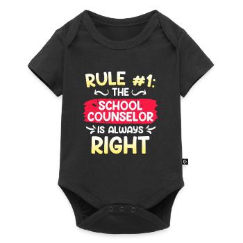 Rule No.1 he is right the school companion - Baby Premium short-sleeve bodysuit - black - Front